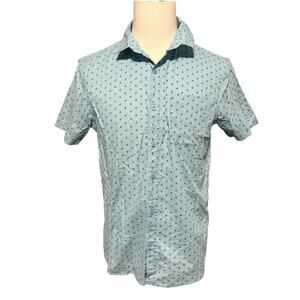 Bruno Milano Stretch Blue Men's Button Down Medium Anchors